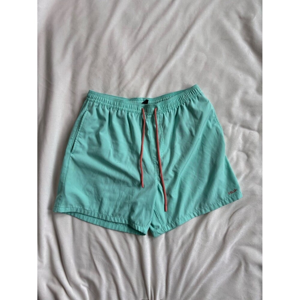 Huk Aqua Swim Shorts with Coral Drawcord